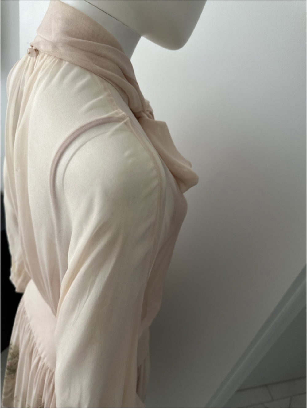 Zimmermann Belted Floral Print Chiffon Maxi Dress Powder Size 2 - Picture 15 of 16